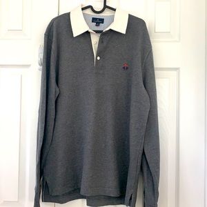 Brooks Brothers Gray Rugby Style Collar Shirt